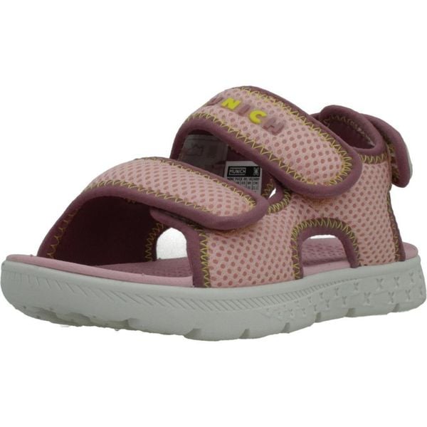 Sandały MUNICH 8024009M Rose. Czerwone sandały munich, bez wzorów, z materiału, bez obcasa, bez zapięcia. Za 111.99 zł.