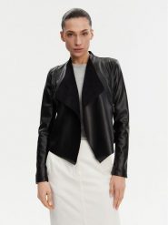 French Connection Kurtka z imitacji skóry 75BZ7 Czarny Regular Fit. Czarne kurtki French Connection, bez wzorów, ze skóry, bez kaptura. Za 399.99 zł.