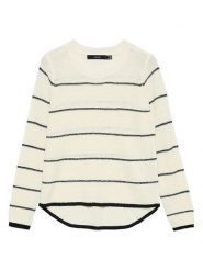 Vero Moda Sweter w kolorze czarno-kremowym rozmiar: L. Brązowe swetry Vero Moda, l, bez wzorów, ze splotem, bez ramiączek. Za 74.95 zł.