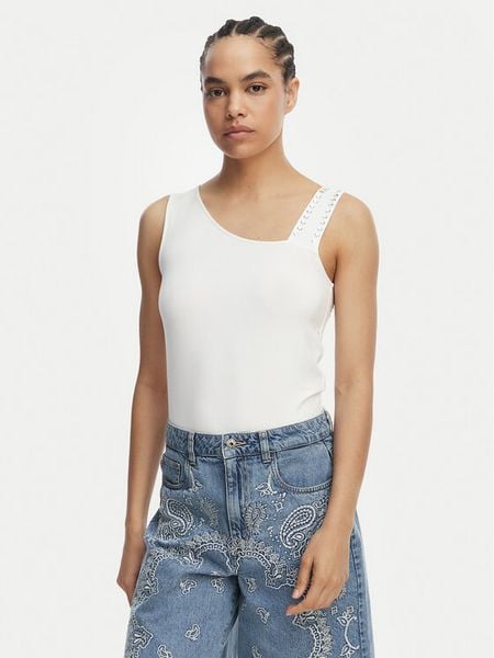 Liu Jo Beachwear Top VA6033 JS360 Biały Regular Fit. Białe topy Liu Jo Beachwear, l, bez wzorów, z wiskozy, bez kołnierzyka, bez ramiączek. Za 159.99 zł.