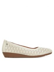 Pikolinos Baleriny W3U-5752 Biały. Białe baleriny Pikolinos, bez wzorów, ze skóry, bez obcasa. Za 499.99 zł.