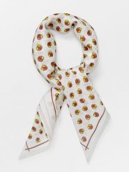 Becksöndergaard Szal "Sysette" w kolorze żółto-biało-czerwonym - 55 x 55 cm rozmiar: onesize. Białe szaliki Becksöndergaard, bez wzorów, z bawełny. Za 61.60 zł.