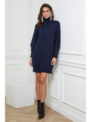 Joséfine Sukienka dzianinowa "Warren" w kolorze granatowym rozmiar: L. Niebieskie sukienki Joséfine, l, bez wzorów, z dzianiny, bez kołnierzyka, bez ramiączek, mini. Za 217.99 zł.
