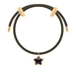 Bransoletka Liana czarna ze złotą nitką z pozłacaną gwiazdką z czarnym brokatowym kryształem. Czarne bransoletki Lilou, pozłacane. Za 248.00 zł.