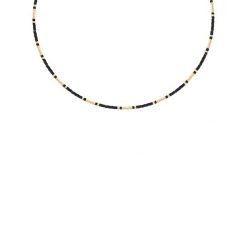Naszyjnik z czarnymi japońskimi koralikami Miyuki. Czarne naszyjniki Lilou, ze stali. Za 299.00 zł.