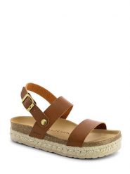 BACKSUN Skórzane sandały "Diadema" w kolorze jasnobrązowym rozmiar: 38. Brązowe sandały Backsun, bez wzorów, z otwartym noskiem, bez obcasa, na koturnie, bez zapięcia. Za 194.61 zł.