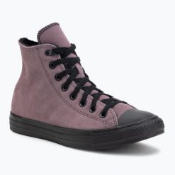 Trampki Converse Chuck Taylor All Star Hi Suede Faux Fur. Szare trampki Converse, bez wzorów, bez zapięcia. Za 259.99 zł.
