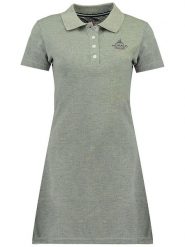 Geographical Norway Sukienka polo "Kandra" w kolorze szarym rozmiar: XL. Szare sukienki Geographical Norway, na co dzień, xl, bez wzorów, z bawełny, bez kołnierzyka, bez ramiączek, mini, proste. Za 90.47 zł.