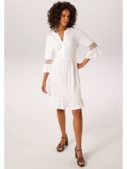 Aniston Sukienka w kolorze białym rozmiar: 44. Białe sukienki Aniston, bez wzorów, z koronki, bez kołnierzyka, bez ramiączek, midi. Za 173.99 zł.