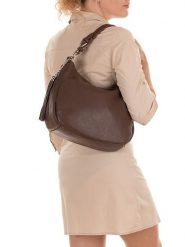 Lia Biassoni Skórzana torebka "Monate" w kolorze ciemnobrązowym - 36 x 26 x 10 cm rozmiar: onesize. Brązowe torby na ramię Lia Biassoni, bez wzorów, z materiału, na ramię, bez dodatków. Za 260.99 zł.