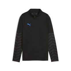 Młodzieżowa bluza piłkarska individualCUP z zamkiem 1/4 PUMA. Biała bluzy sportowe Puma, m, bez wzorów, bez kaptura. Za 219.00 zł.