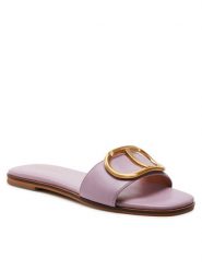TWINSET Klapki 241TCP12A Fioletowy. Fioletowe klapki Twinset, bez wzorów, ze skóry, bez obcasa. Za 569.99 zł.