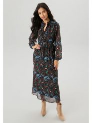 Aniston Sukienka w kolorze czarno-turkusowym rozmiar: 44. Czarne sukienki Aniston, bez wzorów, bez kołnierzyka, bez ramiączek, maxi. Za 74.28 zł.