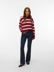 Vero Moda Sweter w kolorze bordowo-jasnoróżowym rozmiar: L. Czerwone swetry Vero Moda, l, bez wzorów, bez ramiączek. Za 134.95 zł.