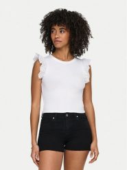 ONLY Top Mathilda 15308890 Biały Regular Fit. Białe topy Only, xs, bez wzorów, z bawełny, bez kołnierzyka, bez ramiączek. Za 99.99 zł.
