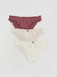 Bawełniane majtki figi 3 pack - wielobarwny. Figi Reserved, l, bez wzorów, z bawełny. Za 49.99 zł.
