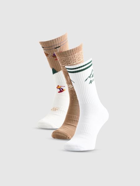 4F Skarpetki świąteczne długie (3-pack) damskie - multikolor 35-38. Skarpety 4f, bez wzorów, z bawełny. W wyprzedaży za 59.99 zł.