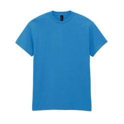 Ciężka Bawełniana Koszulka Unisex Dla Dorosłych. Niebieskie bluzki GILDAN, xl, bez wzorów, z bawełny, sportowe, bez kołnierzyka, bez ramiączek. Za 37.99 zł.