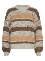 MOSS COPENHAGEN Sweter "Constance" w kolorze szarobrązowo-beżowym rozmiar: M/L. Brązowe swetry Moss Copenhagen, l, bez wzorów, bez ramiączek. Za 217.99 zł.