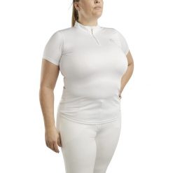 Damskie jeździeckie polo Montar Everly. Białe koszulki polo MONTAR, xl, bez wzorów, z materiału, bez kołnierzyka, bez ramiączek. Za 265.50 zł.