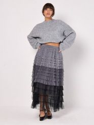 Apricot Spódnica tiulowa w kolorze szaro-czarnym rozmiar: XL. Szare spódnice Apricot, xl, bez wzorów, z tiulu, maxi. Za 110.29 zł.