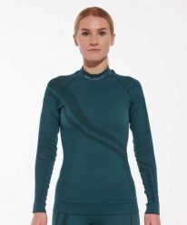 Bluza damska z wełną merino Brubeck THERMO WOOL by Pustelnik. Zielone bluzy Brubeck, na zimę, m, bez wzorów, z dzianiny, bez kaptura. Za 243.99 zł.