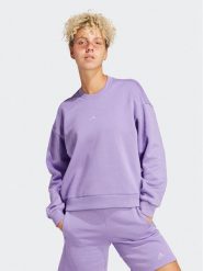 Adidas Bluza ALL SZN Fleece Sweatshirt IC6450 Fioletowy Loose Fit. Fioletowe bluzy Adidas, xs, bez wzorów, z bawełny, bez kaptura. Za 239.99 zł.