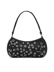 Desigual Torebka Rebel Alsacia 25SAXP70 Czarny. Czarne torebki klasyczne Desigual, bez wzorów, ze skóry, bez dodatków. Za 209.99 zł.