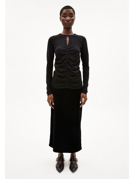 Armedangels Sweter "Laleaa Festive" w kolorze czarnym rozmiar: XS. Czarne swetry ARMEDANGELS, xs, bez wzorów, z bawełny, bez ramiączek. Za 139.20 zł.