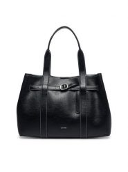 Calvin Klein Torebka Buckle Medium Work Tote LV04F3549G Czarny. Czarne torebki klasyczne Calvin Klein, bez wzorów, ze skóry, bez dodatków. Za 749.99 zł.