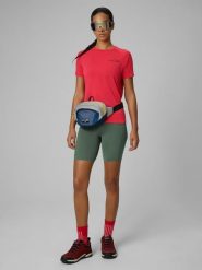 4F Legginsy kolarki trekkingowe damskie - khaki L. Brązowe legginsy 4f, l, bez wzorów, z podwyższonym stanem, długie. Za 129.99 zł.