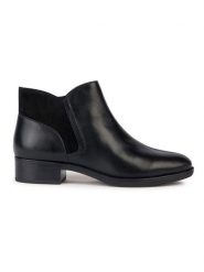 Geox Skórzane botki "Felicity" w kolorze czarnym rozmiar: 38. Czarne botki Geox, bez wzorów, bez obcasa, bez zapięcia. Za 289.95 zł.
