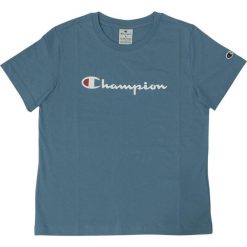 Koszulka treningowa damska Champion SS Tee. Niebieskie koszulki sportowe Champion, bez wzorów, bez ramiączek. Za 95.00 zł.