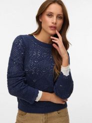 Vero Moda Sweter w kolorze granatowym rozmiar: S. Niebieskie swetry Vero Moda, s, bez wzorów, bez ramiączek. Za 104.99 zł.