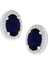 Vittoria Jewels Złote kolczyki-wkrętki z diamentami i szafirami rozmiar: onesize. Niebieskie kolczyki Vittoria Jewels, z diamentem, złote. Za 1,435.99 zł.