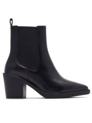 Gino Rossi Botki IRIS-110401 Czarny. Czarne botki Gino Rossi, bez wzorów, ze skóry, bez obcasa, na słupku, bez zapięcia. Za 379.99 zł.