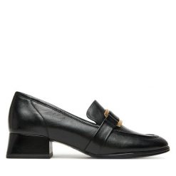 Półbuty Caprice. Czarne czółenka Caprice, bez wzorów, bez obcasa, na obcasie, bez zapięcia. Za 379.99 zł.