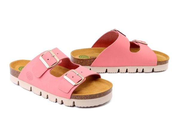 DR. BRINKMANN 700921-42 rosa, klapki damskie. Czerwone klapki Dr. Brinkmann, bez wzorów, ze skóry, bez obcasa. Za 269.90 zł.