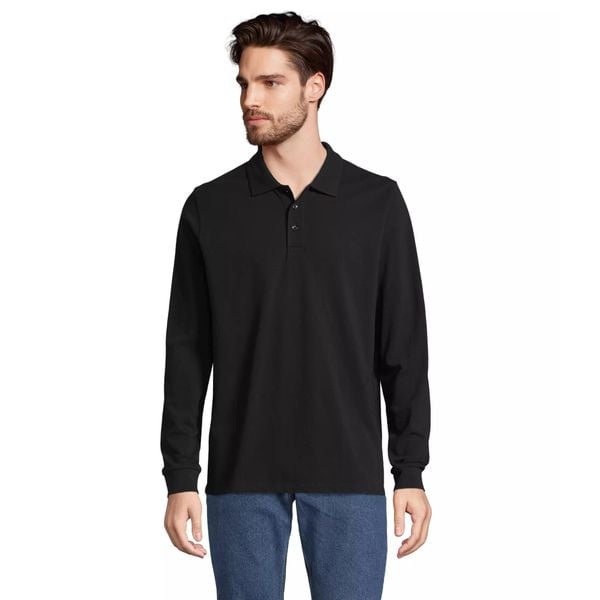 Koszulka polo z długim rękawem Sol's Prime. Czarne bluzki SOL'S, s, bez wzorów, eleganckie, bez kołnierzyka, bez ramiączek. Za 168.50 zł.