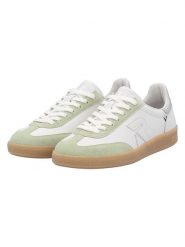 Rieker Skórzane sneakersy w kolorze biało-zielonym rozmiar: 39. Białe trampki Rieker, bez wzorów, ze skóry, bez zapięcia. Za 184.89 zł.