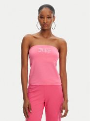 Juicy Couture Top Babey JCWCT23310 Różowy Slim Fit. Czerwone topy Juicy Couture, l, bez wzorów, z bawełny, bez kołnierzyka, bez ramiączek. Za 89.99 zł.