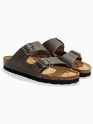 BACKSUN Skórzane klapki "Bali" w kolorze brązowym rozmiar: 39. Brązowe klapki Backsun, bez wzorów, z otwartym noskiem, bez obcasa. Za 130.99 zł.