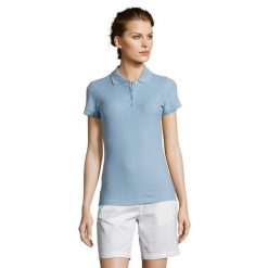 Damska Koszulka Polo People. Niebieskie koszulki polo SOL'S, s, bez wzorów, bez kołnierzyka, bez ramiączek. Za 95.99 zł.