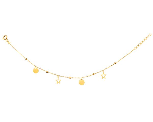 Złota bransoletka, ankier - koła, gwiazdy, kulki. Żółte bransoletki Apart, złote. Za 409.00 zł.