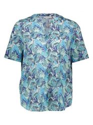 Eterna Bluzka w kolorze niebieskim rozmiar: 44. Niebieskie bluzki Eterna, bez wzorów, z wiskozy, bez kołnierzyka, bez ramiączek. Za 104.64 zł.