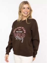Zwillingsherz Bluza "Wild Side" w kolorze brązowym rozmiar: L/XL. Brązowe bluzy Zwillingsherz, l, bez wzorów, bez kaptura. Za 196.45 zł.