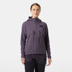 Damska kurtka narciarska Helly Hansen Odin Pro Shield. Fioletowe kurtki narciarskie Helly Hansen, bez wzorów, bez kaptura, narciarskie. Za 930.50 zł.