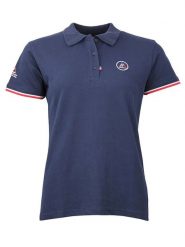 Peak Mountain Koszulka polo w kolorze granatowym rozmiar: L. Niebieskie bluzki Peak Mountain, l, bez wzorów, bez kołnierzyka, bez ramiączek. Za 92.95 zł.