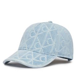 Czapka z daszkiem Calvin Klein. Niebieskie czapki Calvin Klein, bez wzorów, z denimu. Za 209.99 zł.