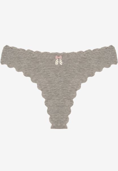 Szare Prążkowane Majtki Stringi z Bawełny Ilweda. Szare stringi Renee, bez wzorów, z bawełny. Za 4.99 zł.